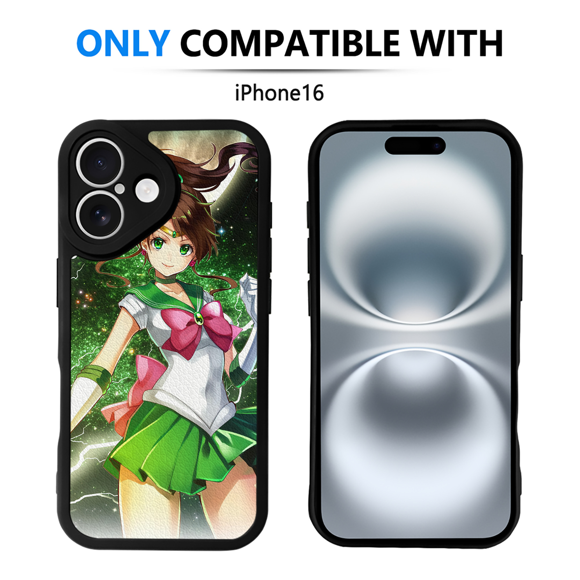 （画像用） 美少女戦士セーラームーン Sailor Moon 【iPhone 16シリーズ対応】シリコンスマホケース（レザー調） 材質：シリコン